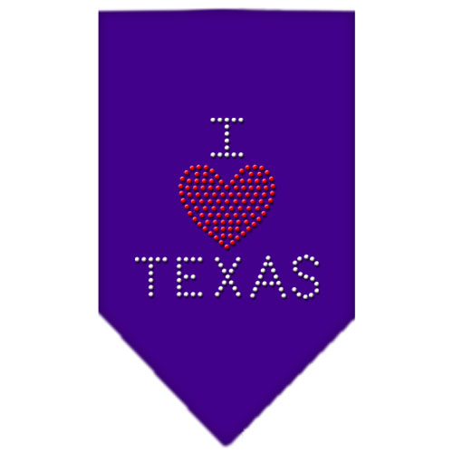 I Heart Texas Rhinestone Bandana Purple Large